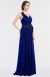 ColsBM Ivanna Nautical Blue Elegant A-line Halter Sleeveless Floor Length Flower Bridesmaid Dresses