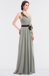 ColsBM Ivanna Platinum Elegant A-line Halter Sleeveless Floor Length Flower Bridesmaid Dresses