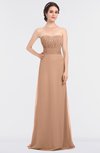ColsBM Sadie Almost Apricot Elegant A-line Zip up Floor Length Beaded Bridesmaid Dresses