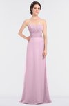 ColsBM Sadie Baby Pink Elegant A-line Zip up Floor Length Beaded Bridesmaid Dresses