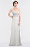ColsBM Sadie Cloud White Elegant A-line Zip up Floor Length Beaded Bridesmaid Dresses