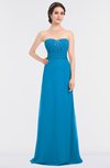 ColsBM Sadie Cornflower Blue Elegant A-line Zip up Floor Length Beaded Bridesmaid Dresses