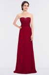 ColsBM Sadie Dark Red Elegant A-line Zip up Floor Length Beaded Bridesmaid Dresses
