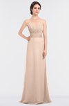 ColsBM Sadie Fresh Salmon Elegant A-line Zip up Floor Length Beaded Bridesmaid Dresses