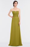 ColsBM Sadie Golden Olive Elegant A-line Zip up Floor Length Beaded Bridesmaid Dresses