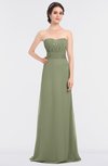 ColsBM Sadie Moss Green Elegant A-line Zip up Floor Length Beaded Bridesmaid Dresses
