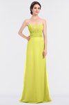 ColsBM Sadie Pale Yellow Elegant A-line Zip up Floor Length Beaded Bridesmaid Dresses
