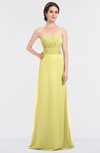 ColsBM Sadie Pastel Yellow Elegant A-line Zip up Floor Length Beaded Bridesmaid Dresses