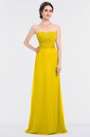 ColsBM Sadie Yellow Elegant A-line Zip up Floor Length Beaded Bridesmaid Dresses