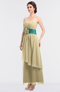 ColsBM Johanna Cornhusk Elegant A-line Sleeveless Zip up Ankle Length Ruching Bridesmaid Dresses