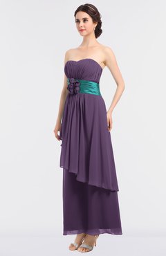 ColsBM Johanna Eggplant Elegant A-line Sleeveless Zip up Ankle Length Ruching Bridesmaid Dresses