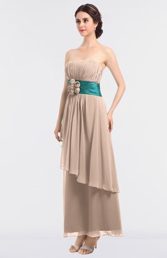 ColsBM Johanna Fresh Salmon Elegant A-line Sleeveless Zip up Ankle Length Ruching Bridesmaid Dresses