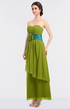 ColsBM Johanna Green Oasis Elegant A-line Sleeveless Zip up Ankle Length Ruching Bridesmaid Dresses