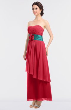 ColsBM Johanna Guava Elegant A-line Sleeveless Zip up Ankle Length Ruching Bridesmaid Dresses