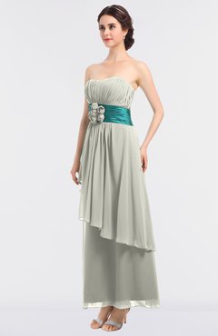 ColsBM Johanna Ivory Elegant A-line Sleeveless Zip up Ankle Length Ruching Bridesmaid Dresses