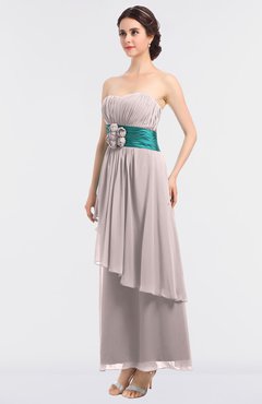 ColsBM Johanna Light Pink Elegant A-line Sleeveless Zip up Ankle Length Ruching Bridesmaid Dresses