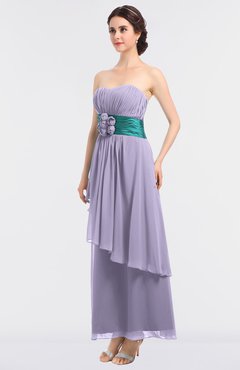 ColsBM Johanna Light Purple Elegant A-line Sleeveless Zip up Ankle Length Ruching Bridesmaid Dresses