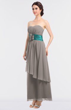 ColsBM Johanna Mushroom Elegant A-line Sleeveless Zip up Ankle Length Ruching Bridesmaid Dresses