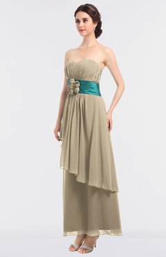 ColsBM Johanna Novelle Peach Elegant A-line Sleeveless Zip up Ankle Length Ruching Bridesmaid Dresses