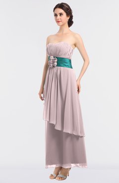 ColsBM Johanna Petal Pink Elegant A-line Sleeveless Zip up Ankle Length Ruching Bridesmaid Dresses
