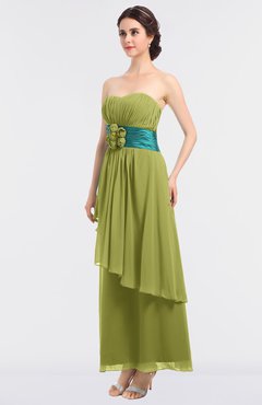 ColsBM Johanna Pistachio Elegant A-line Sleeveless Zip up Ankle Length Ruching Bridesmaid Dresses