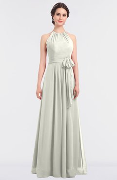 ColsBM Ellie Cream Classic Halter Sleeveless Zip up Floor Length Flower Bridesmaid Dresses