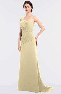 ColsBM Ruby Cornhusk Elegant A-line Asymmetric Neckline Sleeveless Zip up Sweep Train Bridesmaid Dresses
