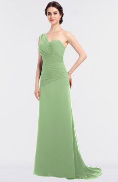 ColsBM Ruby Gleam Elegant A-line Asymmetric Neckline Sleeveless Zip up Sweep Train Bridesmaid Dresses