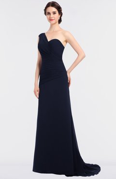 ColsBM Ruby Peacoat Elegant A-line Asymmetric Neckline Sleeveless Zip up Sweep Train Bridesmaid Dresses