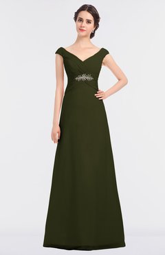 ColsBM Nadia Beech Elegant A-line Short Sleeve Zip up Floor Length Beaded Bridesmaid Dresses
