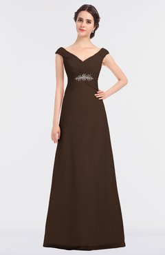 ColsBM Nadia Copper Elegant A-line Short Sleeve Zip up Floor Length Beaded Bridesmaid Dresses