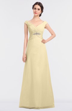 ColsBM Nadia Cornhusk Elegant A-line Short Sleeve Zip up Floor Length Beaded Bridesmaid Dresses
