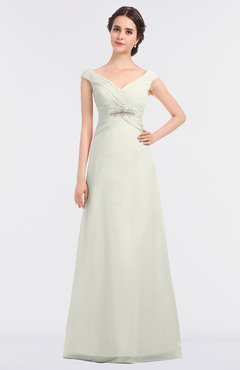 ColsBM Nadia Ivory Elegant A-line Short Sleeve Zip up Floor Length Beaded Bridesmaid Dresses