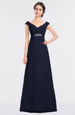 ColsBM Nadia Peacoat Elegant A-line Short Sleeve Zip up Floor Length Beaded Bridesmaid Dresses
