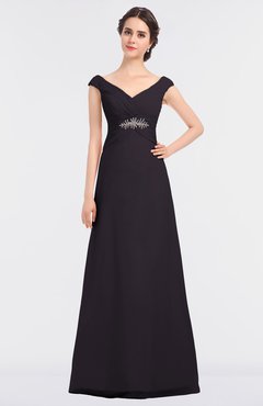 ColsBM Nadia Perfect Plum Elegant A-line Short Sleeve Zip up Floor Length Beaded Bridesmaid Dresses
