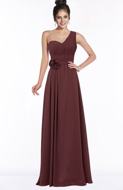 ColsBM Tegan Burgundy Modern Sleeveless Zip up Chiffon Floor Length Flower Bridesmaid Dresses
