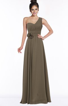 ColsBM Tegan Carafe Brown Modern Sleeveless Zip up Chiffon Floor Length Flower Bridesmaid Dresses