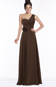 ColsBM Tegan Copper Modern Sleeveless Zip up Chiffon Floor Length Flower Bridesmaid Dresses