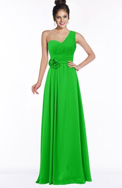ColsBM Tegan Jasmine Green Modern Sleeveless Zip up Chiffon Floor Length Flower Bridesmaid Dresses