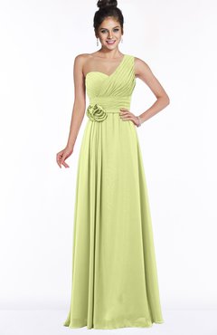 ColsBM Tegan Lime Green Modern Sleeveless Zip up Chiffon Floor Length Flower Bridesmaid Dresses
