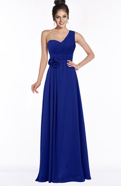 ColsBM Tegan Nautical Blue Modern Sleeveless Zip up Chiffon Floor Length Flower Bridesmaid Dresses