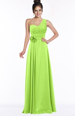 ColsBM Tegan Sharp Green Modern Sleeveless Zip up Chiffon Floor Length Flower Bridesmaid Dresses