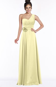 ColsBM Tegan Soft Yellow Modern Sleeveless Zip up Chiffon Floor Length Flower Bridesmaid Dresses