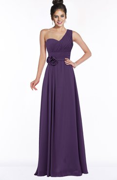 ColsBM Tegan Violet Modern Sleeveless Zip up Chiffon Floor Length Flower Bridesmaid Dresses