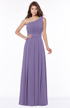 ColsBM Adeline Chalk Violet Gorgeous A-line One Shoulder Zip up Floor Length Pleated Bridesmaid Dresses