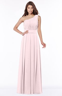 ColsBM Adeline Petal Pink Gorgeous A-line One Shoulder Zip up Floor Length Pleated Bridesmaid Dresses