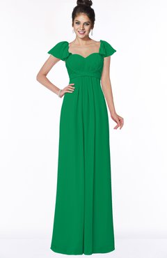 ColsBM Siena Jelly Bean Modern A-line Wide Square Short Sleeve Zip up Pleated Bridesmaid Dresses