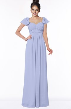 ColsBM Siena Lavender Modern A-line Wide Square Short Sleeve Zip up Pleated Bridesmaid Dresses