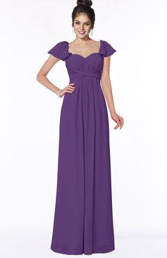 ColsBM Siena Pansy Modern A-line Wide Square Short Sleeve Zip up Pleated Bridesmaid Dresses