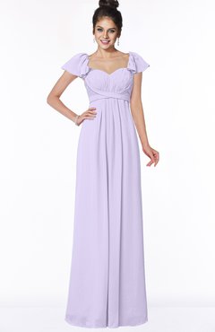 ColsBM Siena Pastel Lilac Modern A-line Wide Square Short Sleeve Zip up Pleated Bridesmaid Dresses